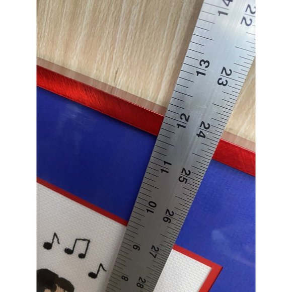 Framed Needlepoint Art Peanuts Schroeder & Lucy 12x12 2009 Metal Frame - Picture 4 of 7